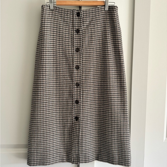 Vintage Michael Kors Midi Houndstooth Skirt - Picture 1 of 4